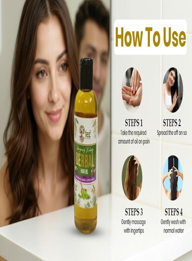 TEZ Herbal Hair Oil with Bhringraj and Kalonji | Natural Nourishing Hair Care Oil for Healthy, Thick and Long Hairs | Lightweight Non-Sticky Formula | Suitable for Men and Women, 100 ml (Pack of 1) - Image 4