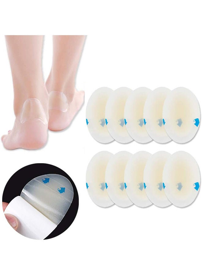 منصات نفطة ، ضمادات الكعب للبثور ، واقي هلام النافهة البيضاوي ، وضمادات لاصق هيدروكولويد مقاومة للماء للقدم ، وجرح الضغط ، وجلد الحرس ، وحماية نفطة - 10 عبوات - Image 1