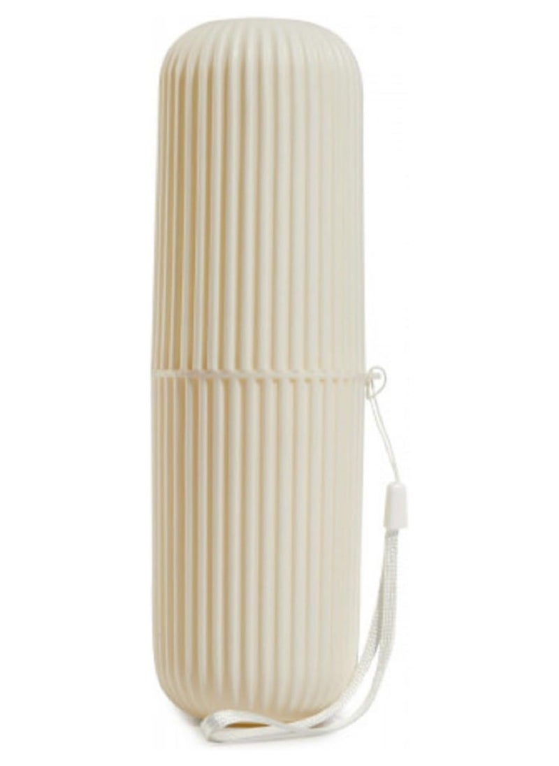 LIMITLESS Travel Toothbrush Holder Case Set Kids Women Men Travel Container Toothbrush Holders With Picking Sling Gargle Cup Toothbrush Protector Storage Traveling Camping Business Trip (White)  - Image 1