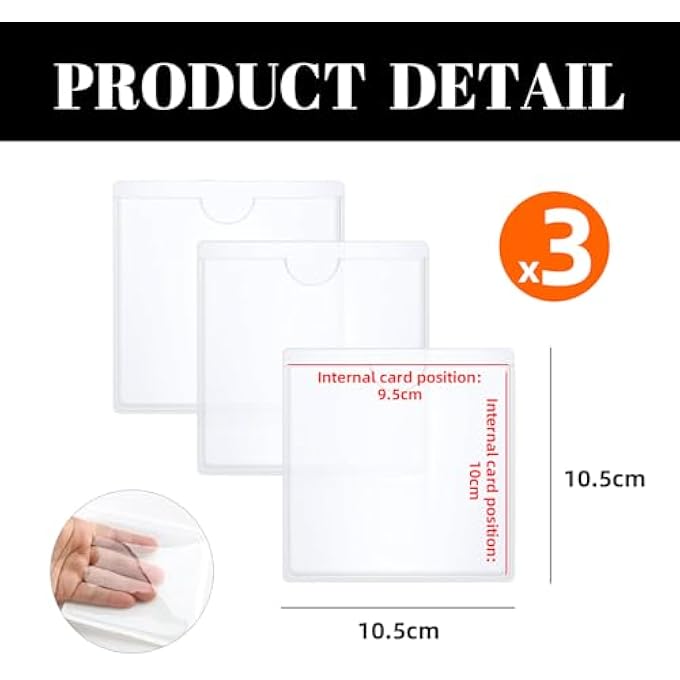 rayihni 3 PCS Self-Adhesive Car Tax Disc & Parking Permit Holder for Windscreen Clear Square PVC Badge Protector, Easy Stick-On Organiser for Permits and Tickets - Image 3