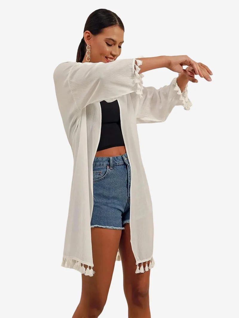 بيغ دارت كيمونو شاطئ ميدي  مزين بالكرات