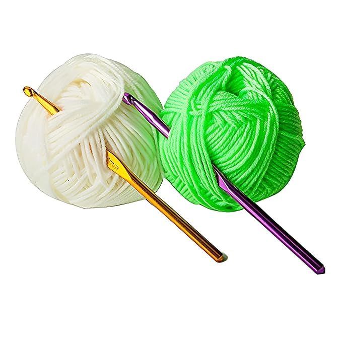 Prabhas Designs 12pcs Crochet Hooks Set Aluminium Knitting Crochet Needle Kit Hand Knitted Sewing Kit Diy Weave Yarn Craft Tool To Knit Hats Socks Sweaters Purses Sling Bag BootiesMulticolour 2mm to 8mm - Image 5