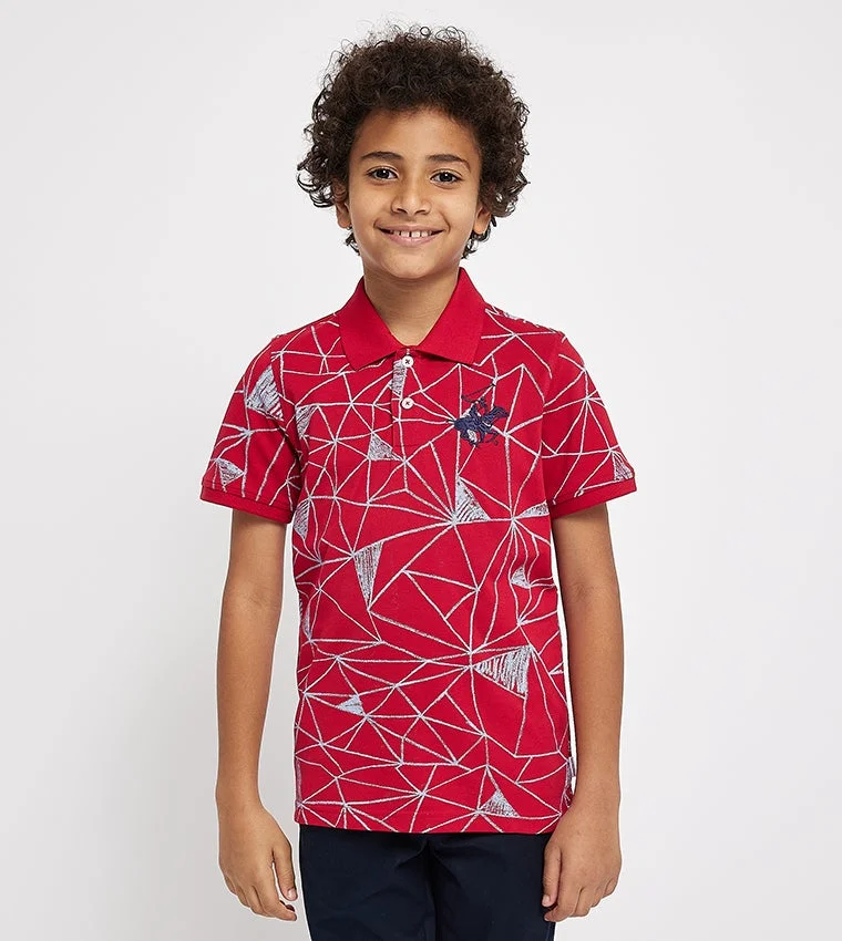BEVERLY HILLS POLO CLUB Printed Short Sleeves Polo T-Shirt