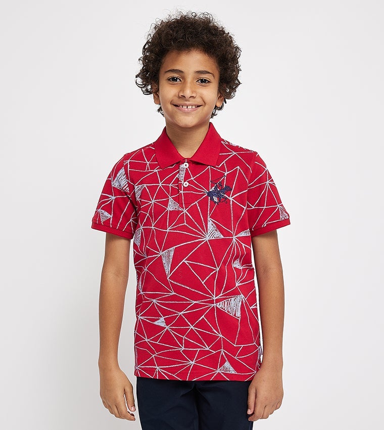 Printed Short Sleeves Polo T-Shirt
