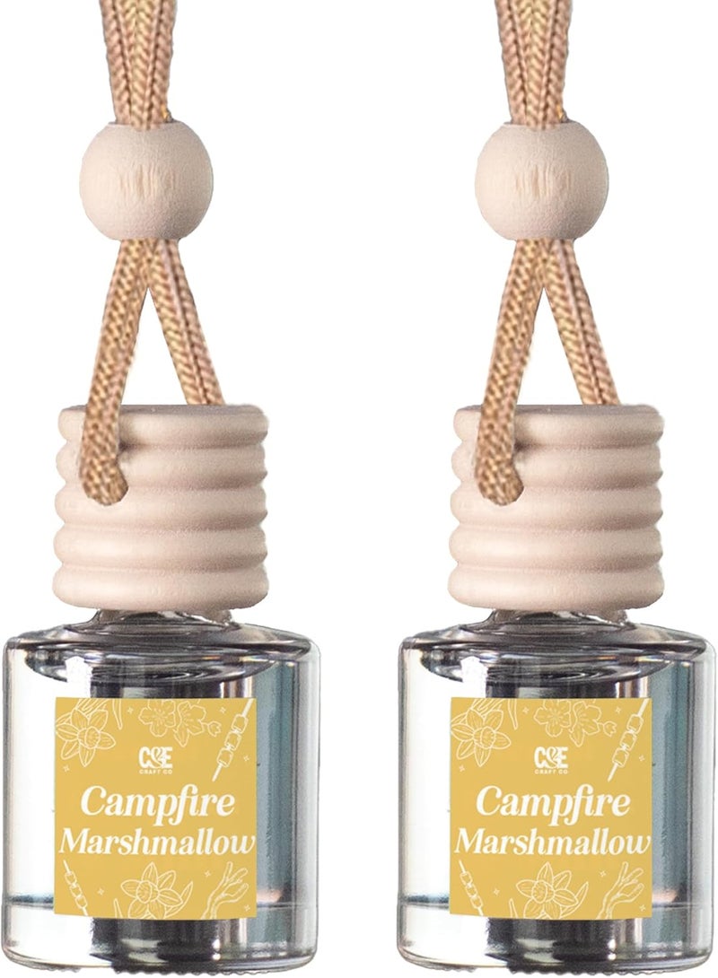 CE CRAFT موزع زيت العطر المعلق للسيارة من CANDE Craft، موزع معطر هواء السيارة للزيوت الأساسية، عطور للعلاج العطري للسيارة، يدوم طويلاً (مارشميلو المخيم) - Image 1