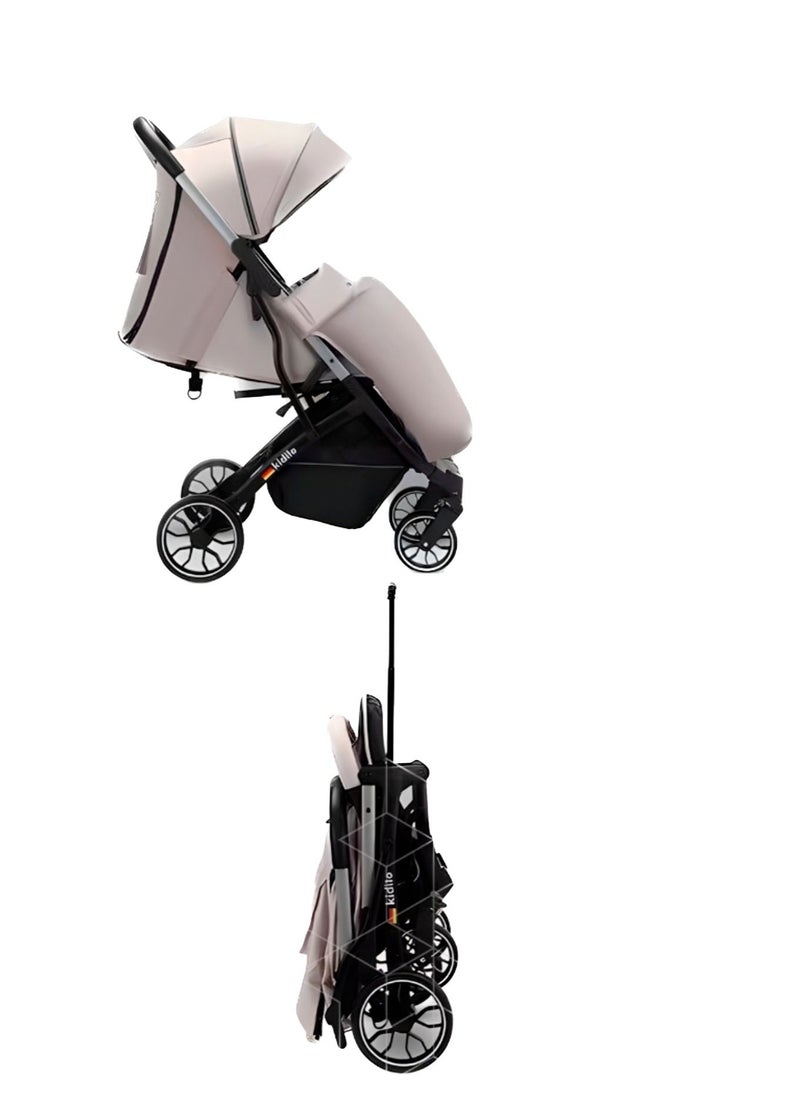 Foldable Baby Stroller Beige/Black