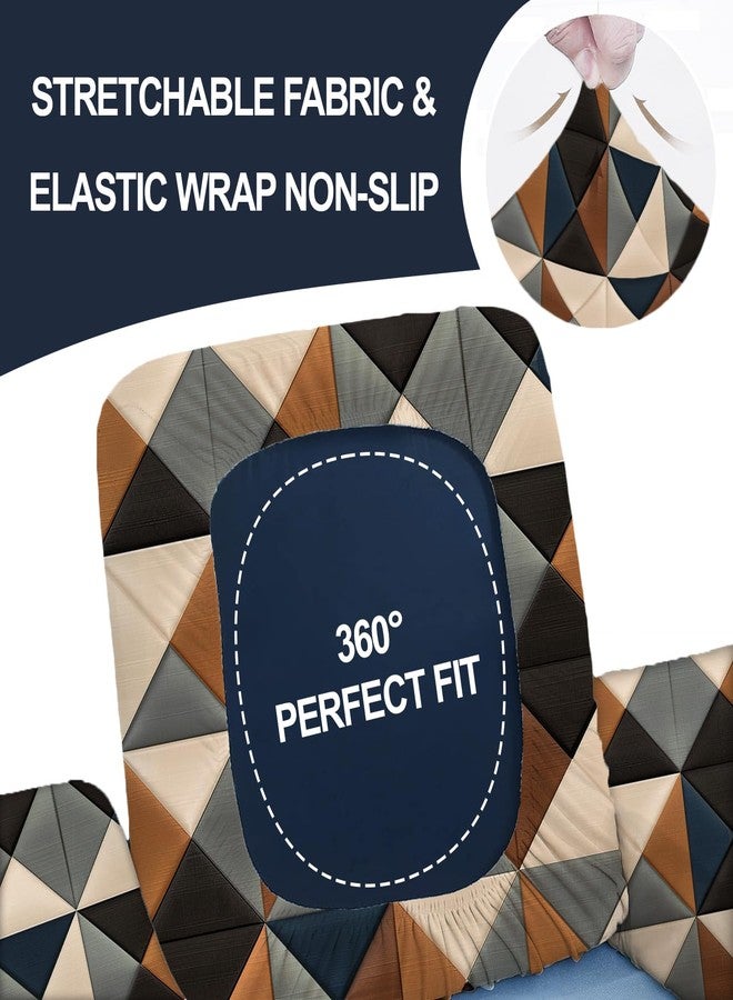 Decorian Soft Velvet Stretchable Printed Solid Sofa Slipcovers, Wooden Sofa Seat Cover, Sofa Back Cushion Covers (Pack of 10, Velvet Brown Navy) - Image 4