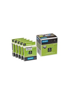 Dymo 5x Dymo D1 Label Tape 40913 9mm x 7m Black on White  - Image 1