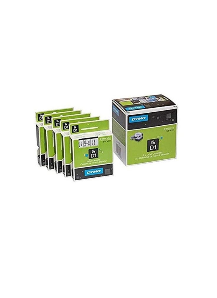 5x Dymo D1 Label Tape 40913 9mm x 7m Black on White - pzsku/ZB0BA5155D65EC0745E53Z/45/_/1658227685/bcd8d096-a9f1-441b-b6f7-6bbfc7813eee