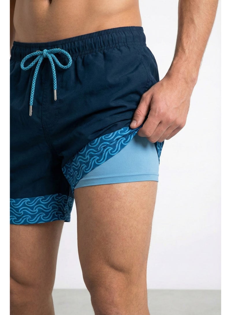 Cetus Board Short Wave - Junior (Black/Blue) - Image 1