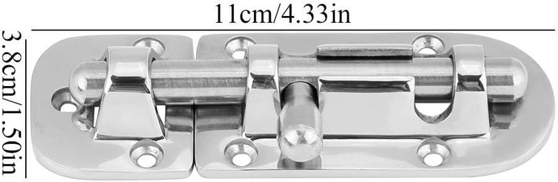 Luckam Sliding Bolt Gate Latch Hardware, Stainless Steel Barrel Bolt Latch with Padlock Hole, Boat Door Lock Latch, Sliding Deadbolt Door Window Lock Latch Slide Barrel Bolt Clasp - Image 4