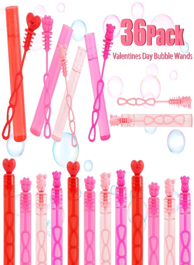 LOAVER 36 Pack Valentines Day Bubble Wands for Kids,Assorted Pink Bubble Wands Toys for Valentines Day Party Exchange Gifts Wedding Goodie Bag Fillers - Image 4