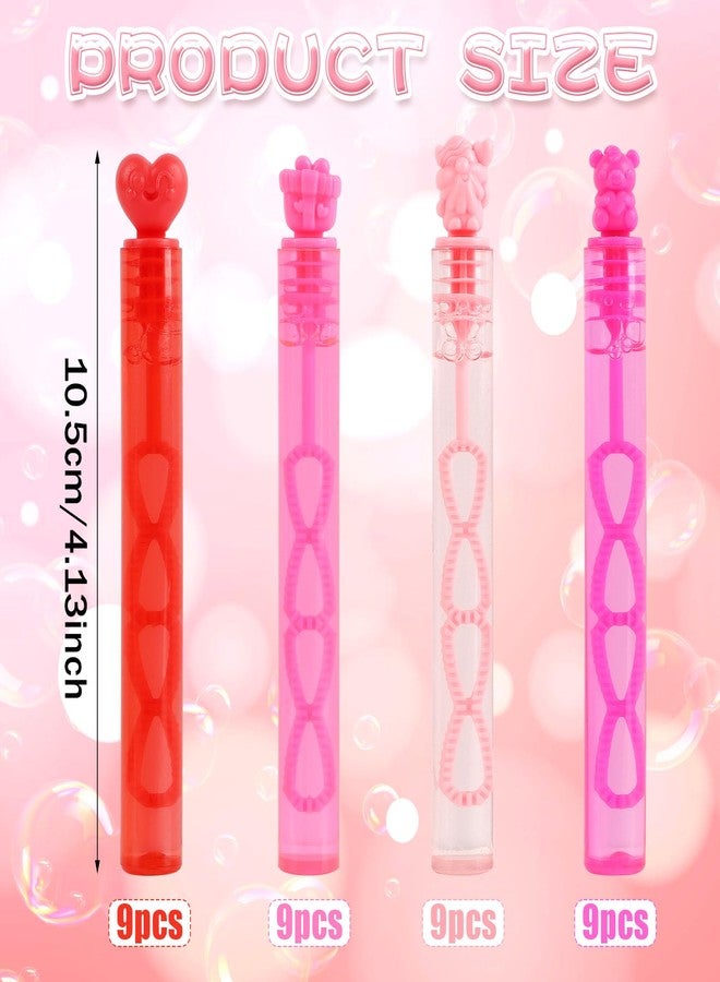 LOAVER 36 Pack Valentines Day Bubble Wands for Kids,Assorted Pink Bubble Wands Toys for Valentines Day Party Exchange Gifts Wedding Goodie Bag Fillers - Image 2