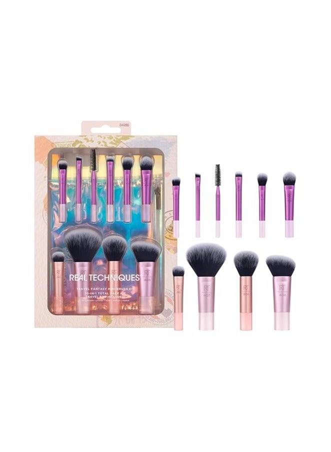 Generic 9 Pieces Travel Fantasy Mini Brush Set, Travel Size Makeup Brushes For Foundation Eyeshadow, Powder, Blush, Contour, & Concealer, Makeup Bag Included, Gift Set, Cruelty-Free  - Image 3