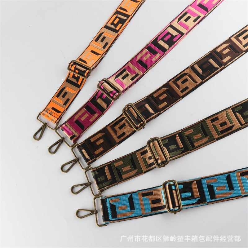 5Cm Wide Bag Shoulder Strap Canvas Jacquard Wide Shoulder Strap Retro Single Shoulder Crossbody Burden Reduction Backpack Strap Accessories Bag Strap - Image 2