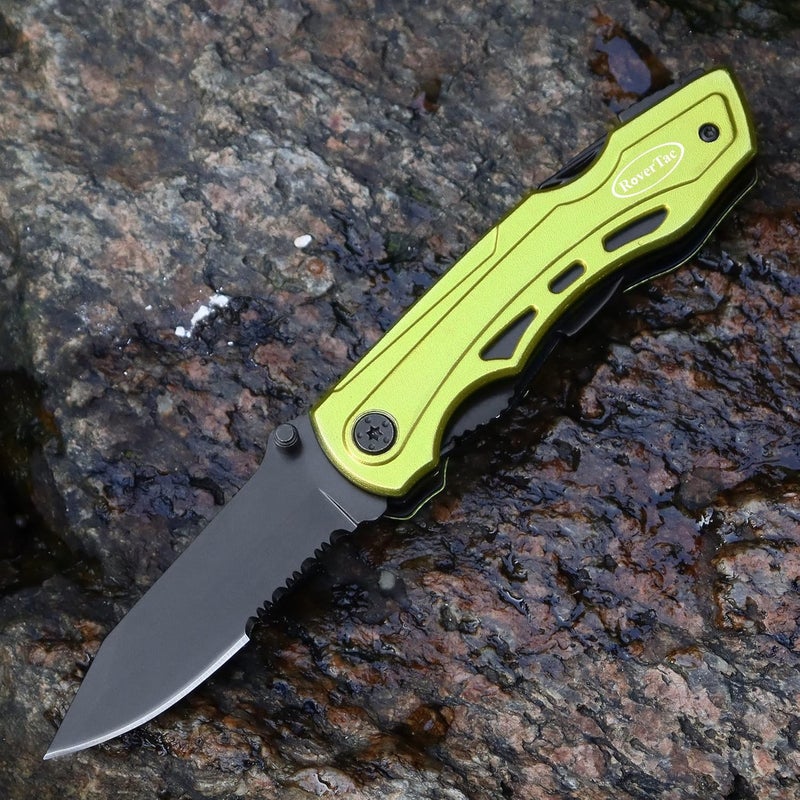 RoverTac 15-in-1 Multitool Knife – Gifts for Men, Dad, Husband – Folding Knife with Screwdrivers, Pliers, Saw – Camping Gear for Hiking, Survival, DIY, Great for Valentine, Birthdays, Father’s Day - Image 4