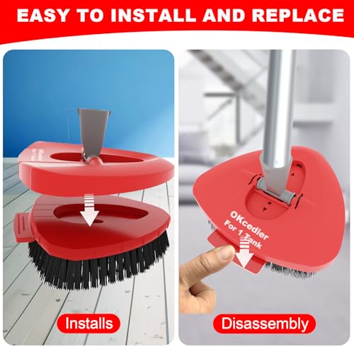 OKcedier Upgrade Scrub Brush Replacement Head Compatible with O Cedar EasyWring 1 Tank Spin Mop, Mop Replace Head Brush,Scrubber Floor Cleaning Brush,More Layers of Bristles for Bathroom, Deck, Tile, Kitchen - Image 5