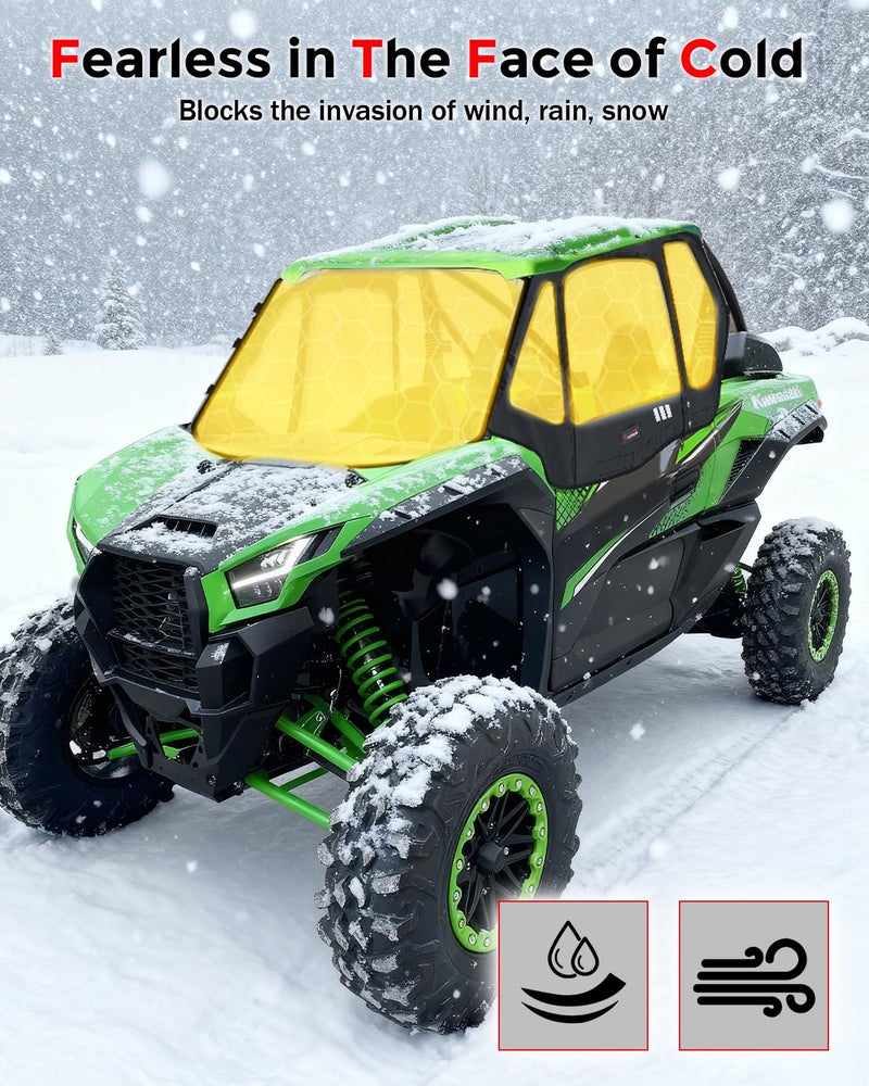 StarknightMT KRX 1000 Cab Enclosure Upper Doors,Upgrade Zipper Vent Soft Side Window Compatible With Kawasaki 2020-2026 Teryx KRX 1000,Soft Cab Doors Top Enclosure-Replace 99994-1298 Accessories - Image 2