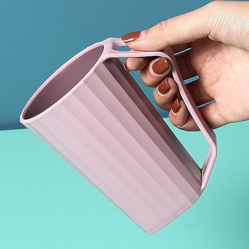 Wolpin Toothbrush Holder Cups (Set of 2) | Plastic Bathroom Stand for Toothpaste, Comb, Brush, Cream & Lotion | Waterproof Kids Bathroom Cups for Home Use (Pink & Blue) - Image 5