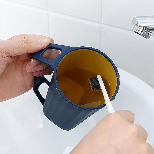 Wolpin Toothbrush Holder Cups (Set of 2) | Plastic Bathroom Stand for Toothpaste, Comb, Brush, Cream & Lotion | Waterproof Kids Bathroom Cups for Home Use (Pink & Blue) - Image 3