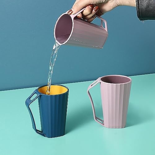 Wolpin Toothbrush Holder Cups (Set of 2) | Plastic Bathroom Stand for Toothpaste, Comb, Brush, Cream & Lotion | Waterproof Kids Bathroom Cups for Home Use (Pink & Blue) - Image 4