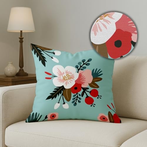 BRICK HOME Set of 5 Polycotton Printed Cushion Covers 18x18 Inches | Floral & Motivational Design | Multicolor Decorative Pillow Covers | Soft Fabric Cushion Covers for Sofa, Couch & Living Room - Image 3
