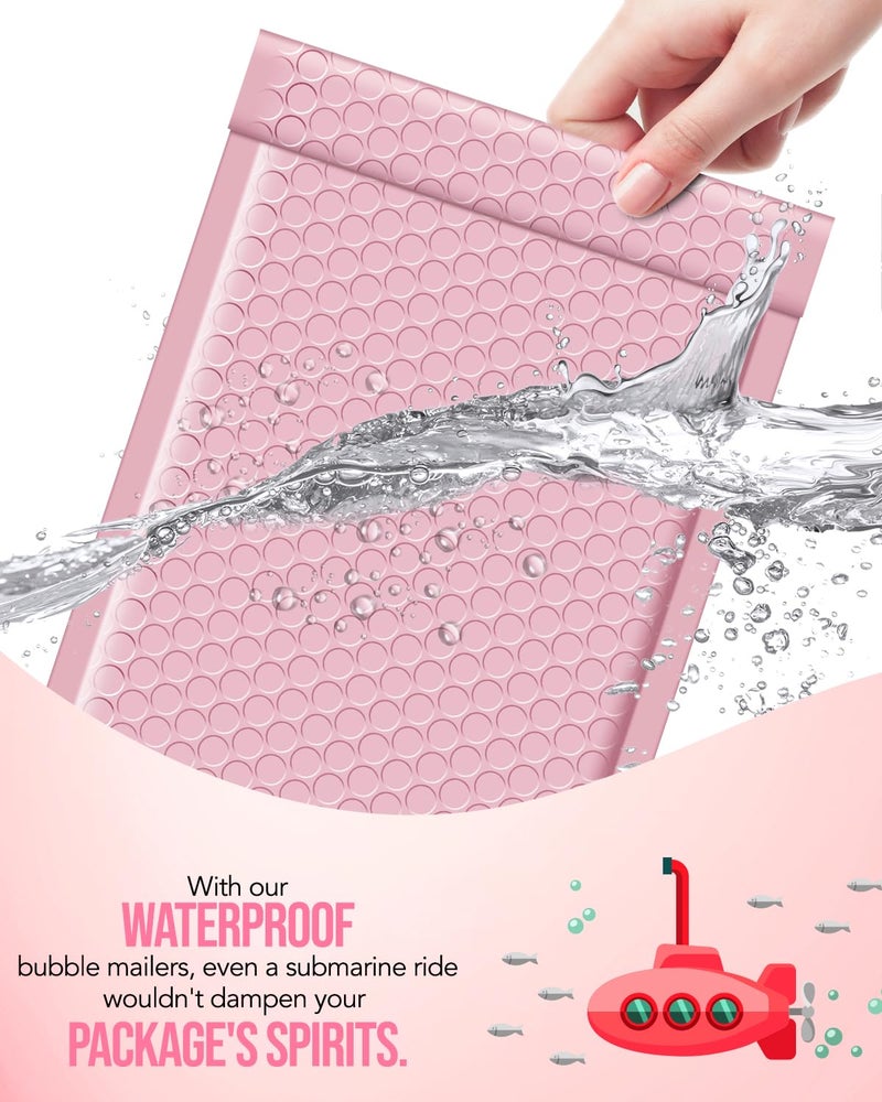 GSSUSA Bubble Mailers 6x10 Inches 100 Pack Size 6x9” Bubble Mailer Envelopes Small Packaging Mailing Envelope Bags Shipping Bag Bulk Pack Self Seal Package Mail Packing Business Supplies, Light Pink - Image 4