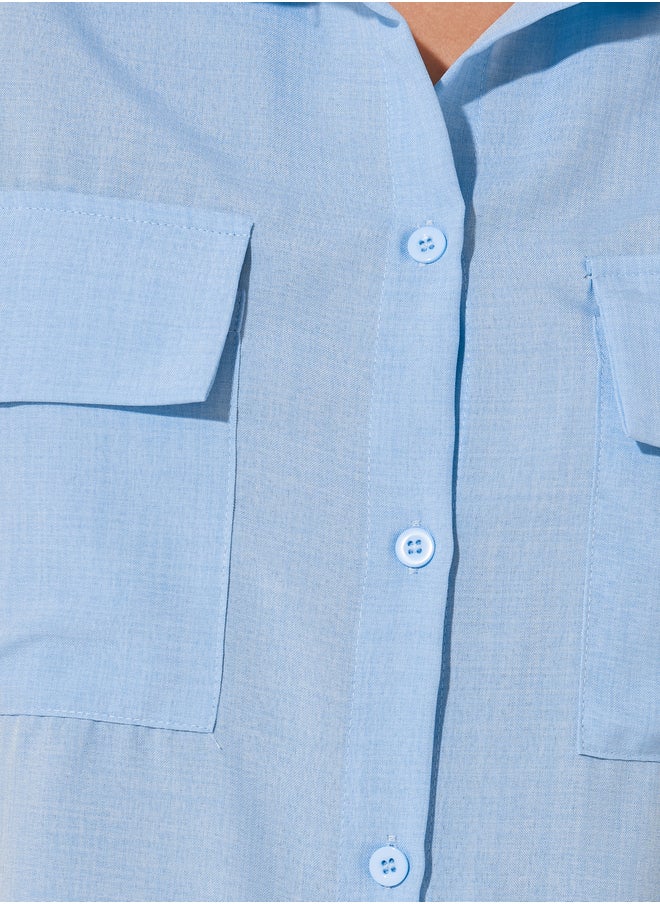 Take Two Solid Short Sleeve Spread Collar Shirt  - Image 3