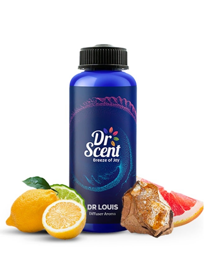 Dr Scent زيت عطر دكتور سينت ديفيوزر د. لويس (1000 مل) - رائحة اليوسفي، البرغموت، الزنجبيل، الجريب فروت، خشب الأرز، العنبر، المسك، طحلب البلوط وخشب الصندل | صنع في المملكة المتحدة | للمكاتب، المنازل، المتاجر - Image 1