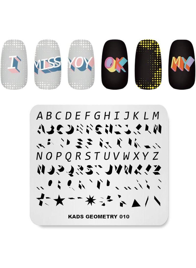 Rolabling Nail Stamping Plate Fashion Geometry Words Letters Stars Patterns Theme MultiPattern Stamp Print Image Stamp Template Nail Art for Nail Design 