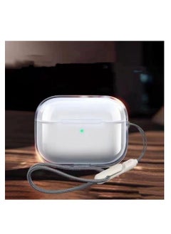 Generic Case Compatible with AirPods 4/4 NC , Soft Silicone Earphone Protective Case Cover with Lanyard, Lightweight, Shockproof - Transparent  - Image 1