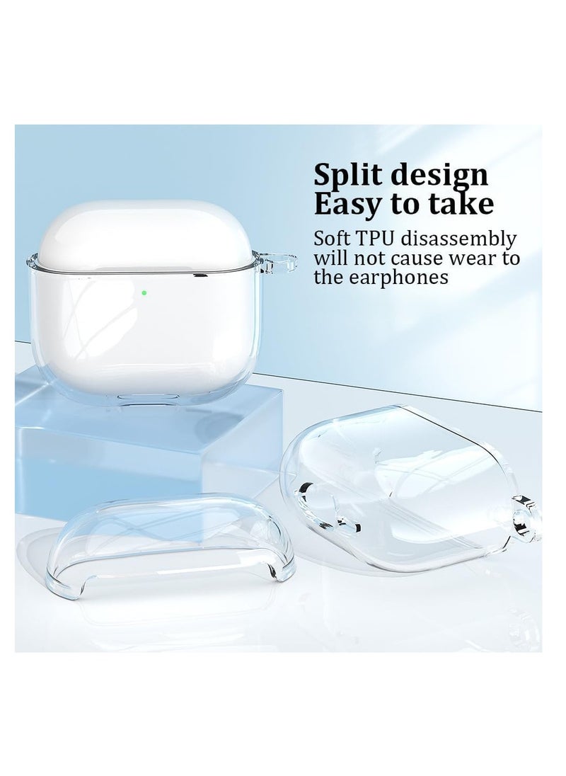 Generic - Case Compatible with AirPods 4/4 NC , Soft Silicone Earphone Protective Case Cover with Lanyard, Lightweight, Shockproof - Transparent - Image 1