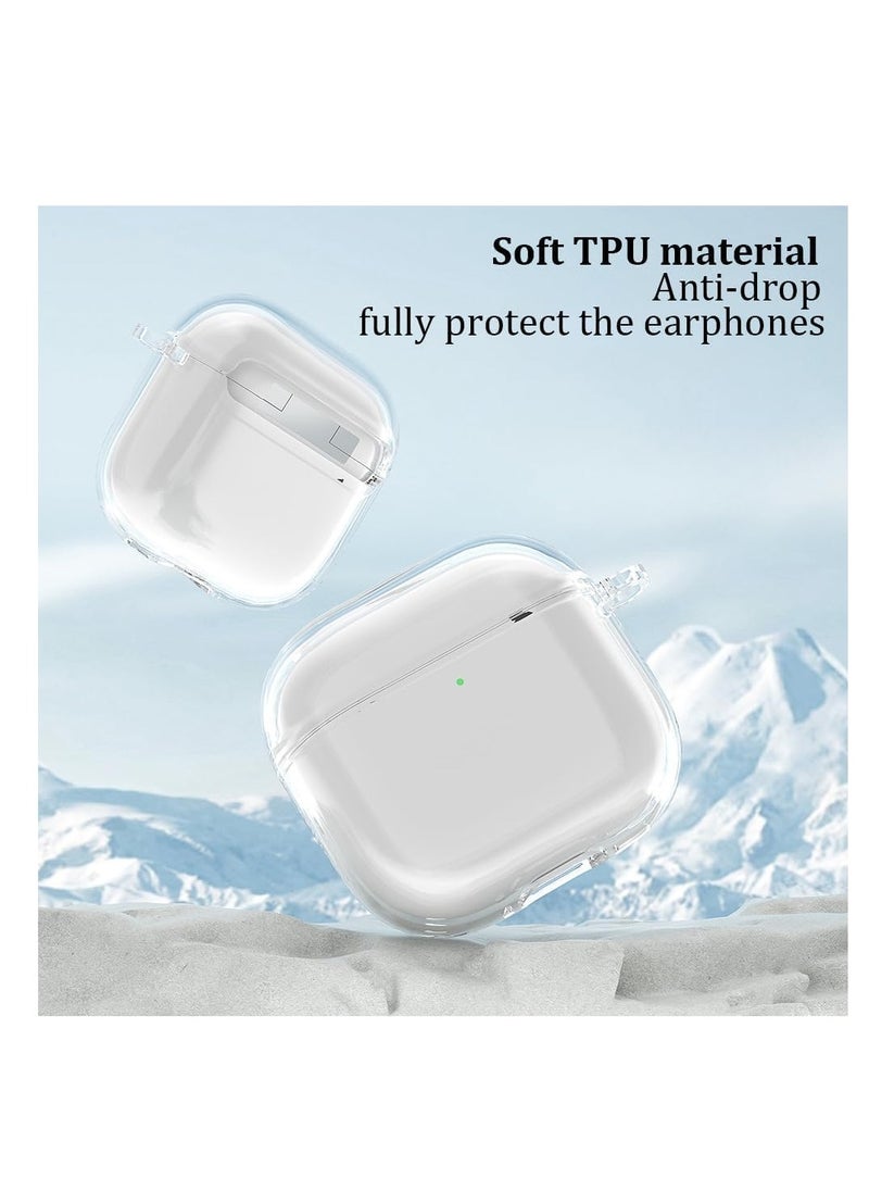 Generic - Case Compatible with AirPods 4/4 NC , Soft Silicone Earphone Protective Case Cover with Lanyard, Lightweight, Shockproof - Transparent - Image 1