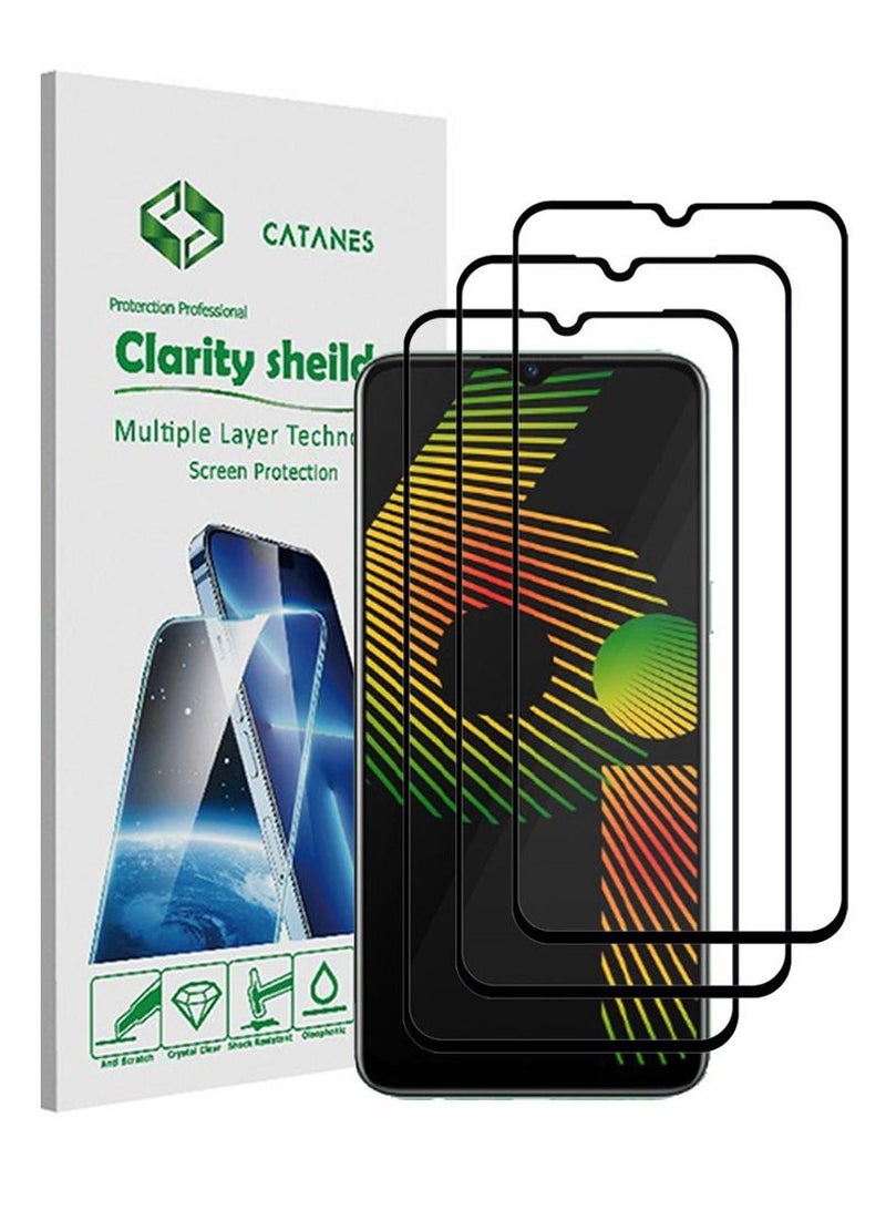 CATANES 3 Pack For Realme 6i Screen Protector Tempered Glass Full Glue Back - Image 1