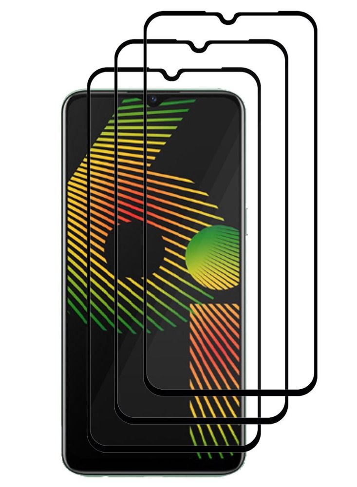 CATANES 3 Pack For Realme 6i Screen Protector Tempered Glass Full Glue Back - Image 2