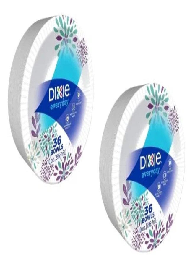 Dixie Everyday Paper Bowls, 10 Ounces, 36 Count, Lunch Size Disposable Plates (2 PACK) - Image 1