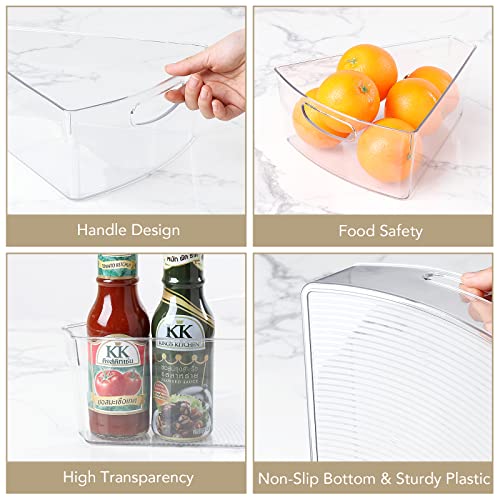 URALFA Lazy Susan Organizer Bins, Corner Cabinet Clear Turntable Organizer, Plastic Corner Kitchen Storage Bins for 26"- 28" Diameter Corner Cabinet Lazy Susan, 1/8 Wedge-BPA Free, 6 Pack - Image 3