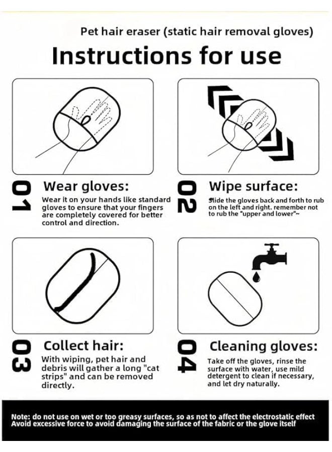 LINJIE Reusable Double-Sided Fixed Hair Removal Gloves - For Pet Grooming - Quick and Safe Furniture Cleaning - Image 4