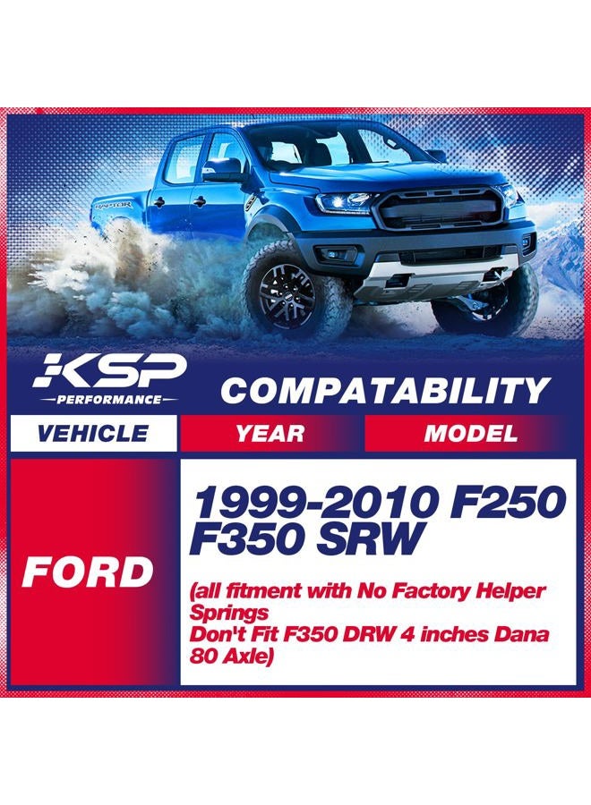 KSP PERFORMANCE 2" Rear leveling Lift Block with 15.5" Black U bolts for 1999-2020 F-o-r-d F250 and F350 Super Duty 2WD 4WD, 2000-2005 Ford Excursion 2WD 4WD, not fit a Dually/Overload Leaf Springs - Image 2