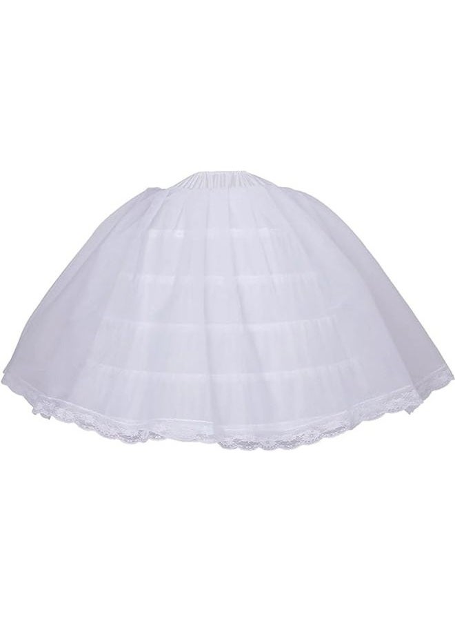 BBSET Women Puffy Crinoline Petticoat 6 Hoop 2 Tulle Layers Skirt Slips Long Underskirt for Quinceanera Wedding Bridal Dress, 6 Hoop 2 Tulle Ball Gown, One size Plus - Image 1