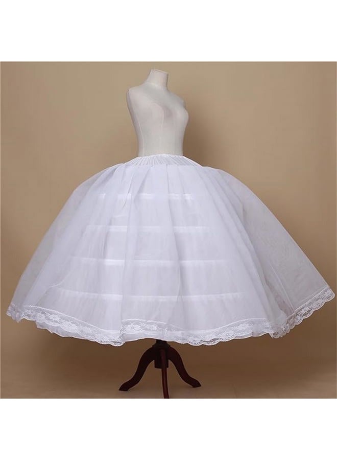 BBSET Women Puffy Crinoline Petticoat 6 Hoop 2 Tulle Layers Skirt Slips Long Underskirt for Quinceanera Wedding Bridal Dress, 6 Hoop 2 Tulle Ball Gown, One size Plus - Image 3