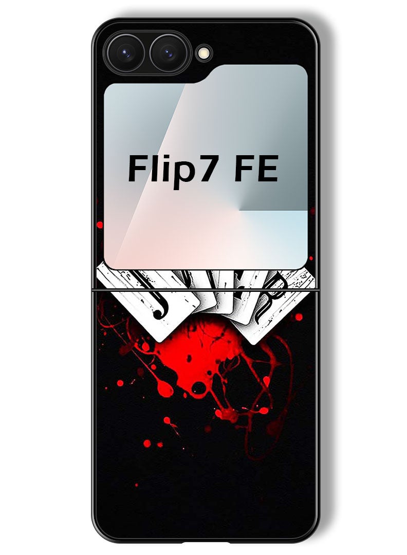 Theodor Case Compatible with Samsung Galaxy Z Flip 7 FE 6.7 Inch Protection Shockproof Bumper Cover Joker Cards - Image 1