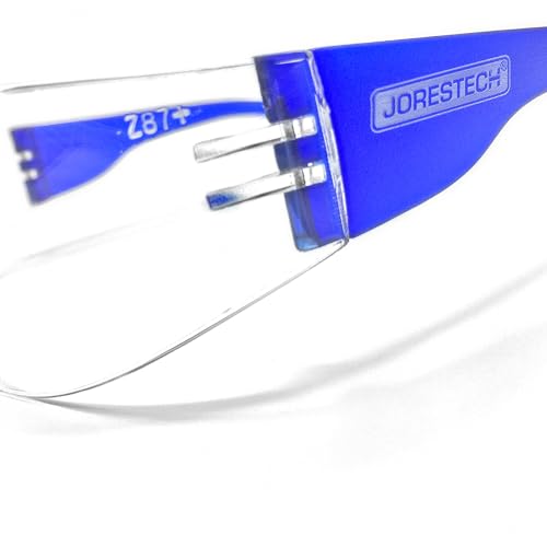 JORESTECH Eyewear Protective Safety Glasses, Polycarbonate Impact Resistant Lens Pack of 12 (Clear/Blue) - Image 2