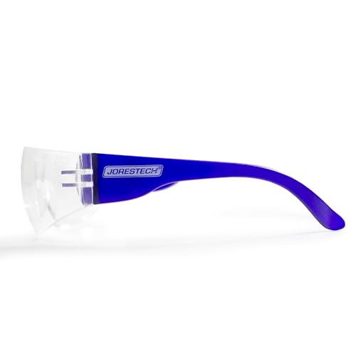 JORESTECH Eyewear Protective Safety Glasses, Polycarbonate Impact Resistant Lens Pack of 12 (Clear/Blue) - Image 4