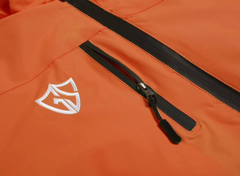 GIISAM Mens Windproof Jacket Waterproof Lightweight Mountain Sport Jacket for Men Hooded Windbreaker Raincoat(Orange,M) - Image 4