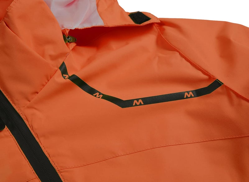 GIISAM Mens Windproof Jacket Waterproof Lightweight Mountain Sport Jacket for Men Hooded Windbreaker Raincoat(Orange,M) - Image 5