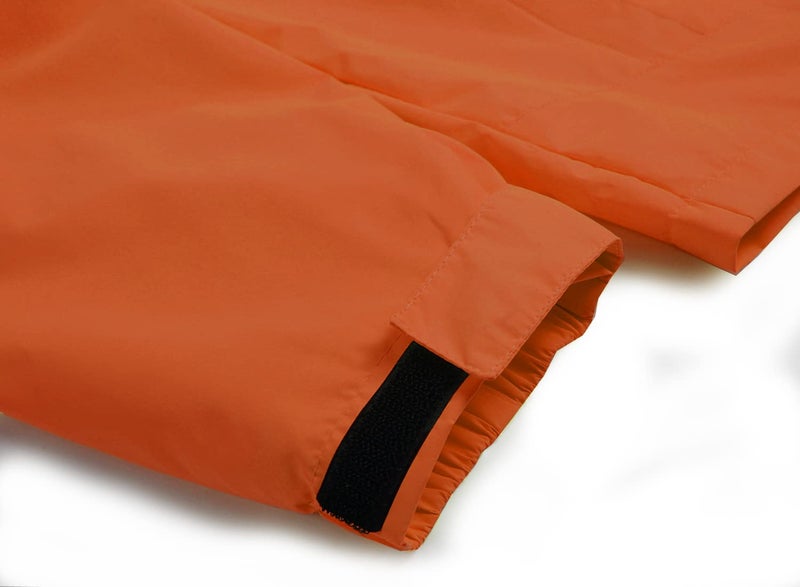 GIISAM Mens Windproof Jacket Waterproof Lightweight Mountain Sport Jacket for Men Hooded Windbreaker Raincoat(Orange,M) - Image 3