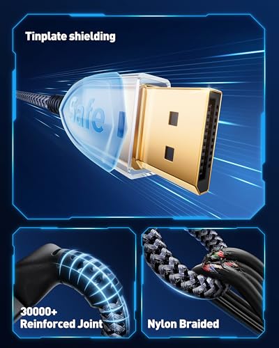 Maxonar VESA Certified 16K 80Gbps DisplayPort 2.1 Cable, 6.6 ft/2M DisplayPort Cable,16K@60Hz, 10K@60Hz, 8K@ 240Hz, 4K@ 540Hz, HDR, HDCP 2.2 for Gaming Monitor, RTX 5090,RX 9070,RTX 6000 Ada - Image 5