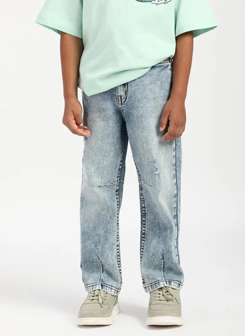نوتيناتي Nautinati Boys’ Textured Cotton Jeans |Age 2 - 10 Years