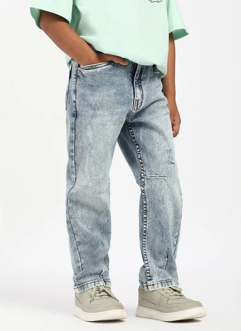 نوتيناتي Nautinati Boys’ Textured Cotton Jeans |Age 2 - 10 Years